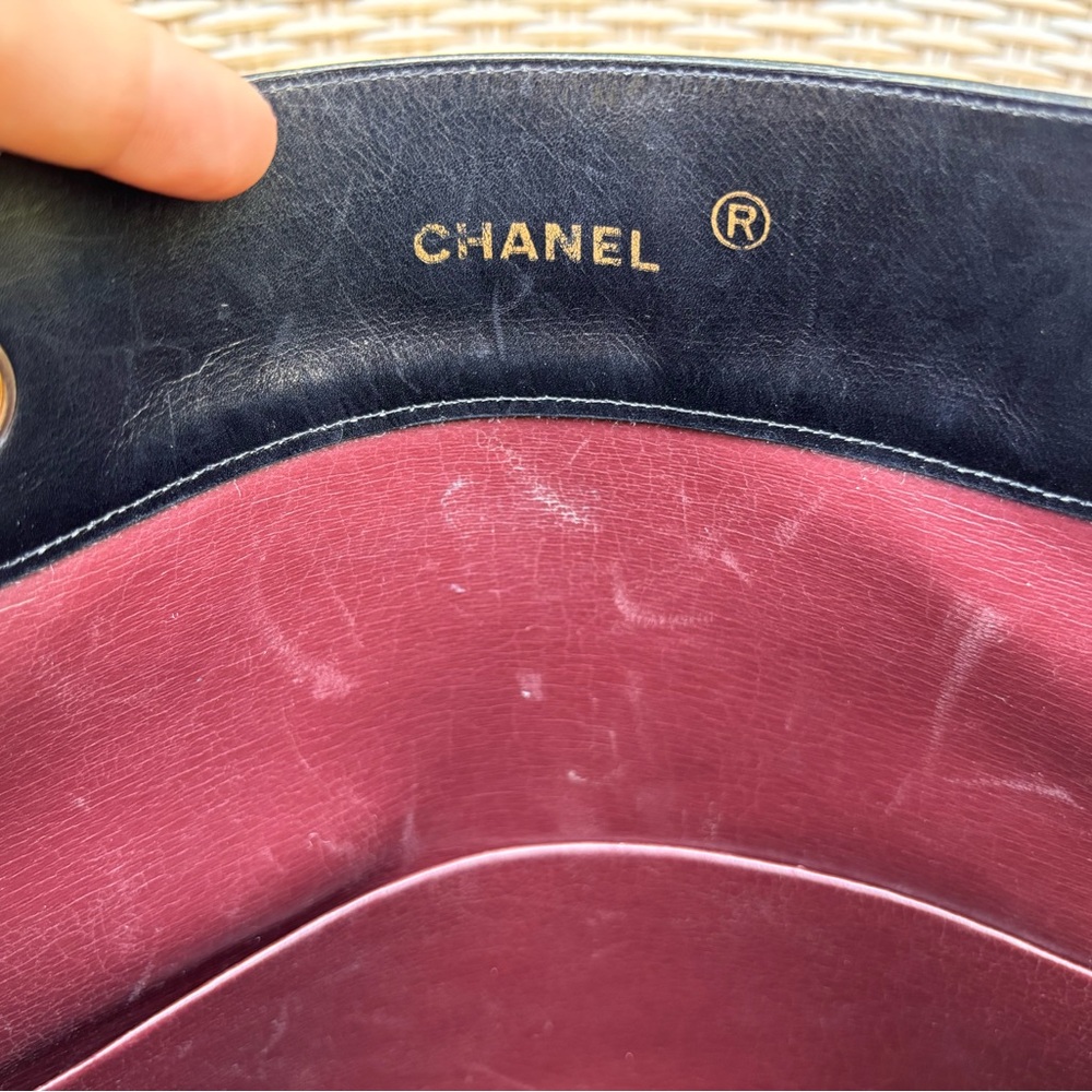 Authentic CHANEL vintage flat black lambskin mini tote - Picture 12 of 16